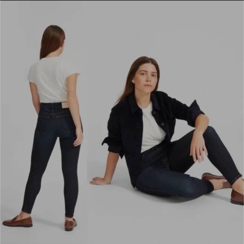 Everlane The Curvy High Rise Skinny Jeans Dark Wash‎ Size 35 NWT